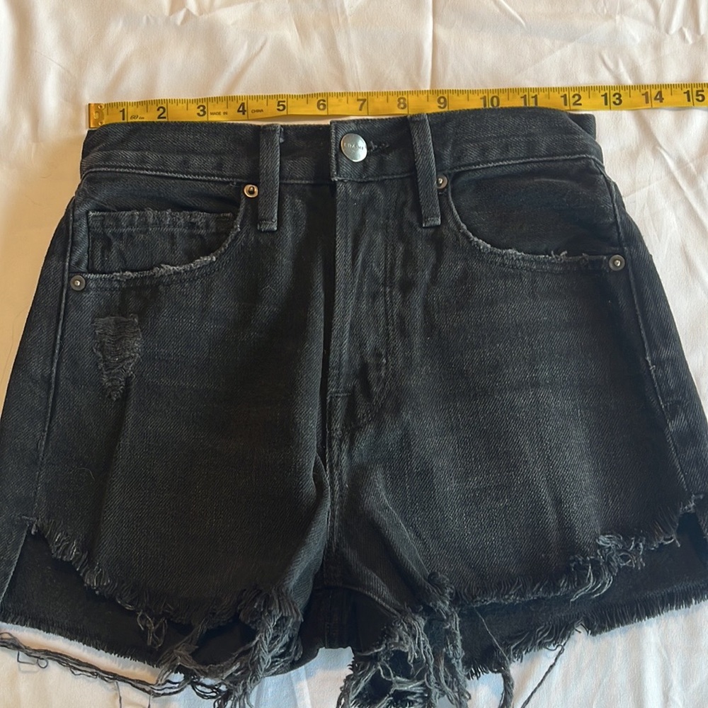 $210 FRAME Size 24 Le Original Distressed Raw Hem Jean Denim Shorts EUC - Picture 11 of 12